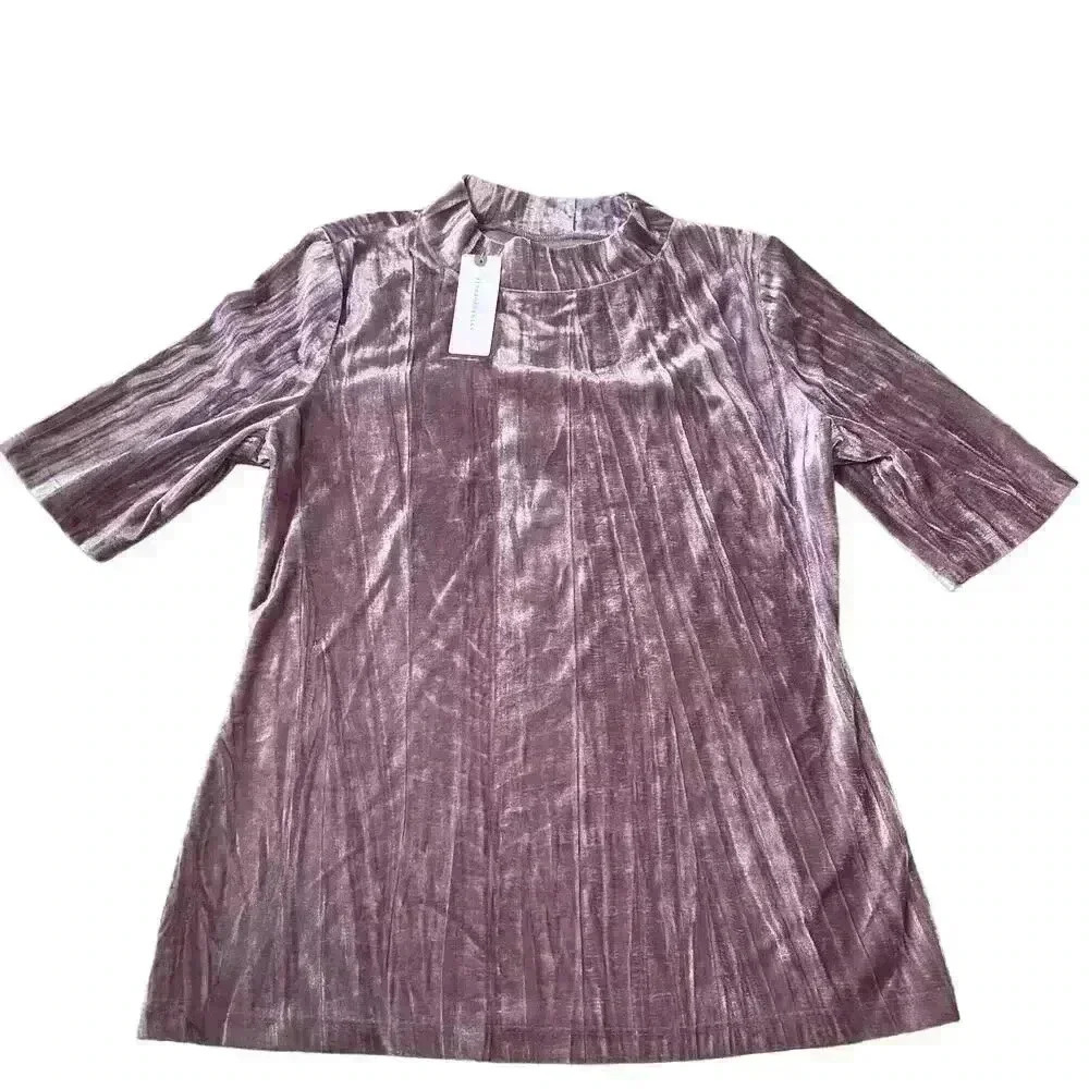 Pilcro Anthropologie Womens S Velveteen Mock Neck Crushed Velvet Textured Top